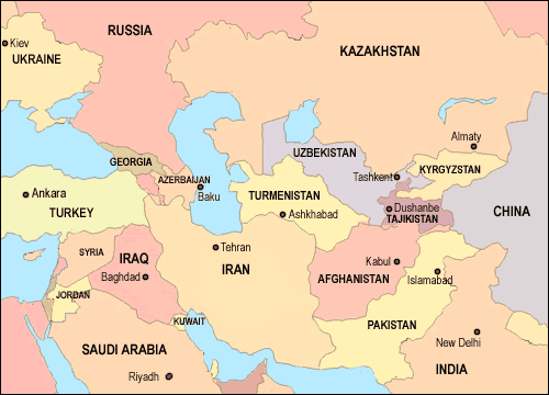 Map Of Eurasia With Countries. A look at the map indicates